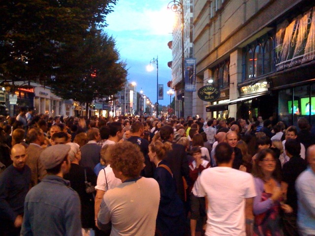 Sinnotts bar sports fans outside