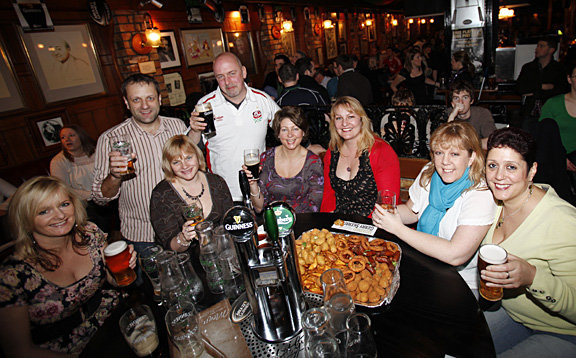 Sports fans in Sinnotts Bar Dublin